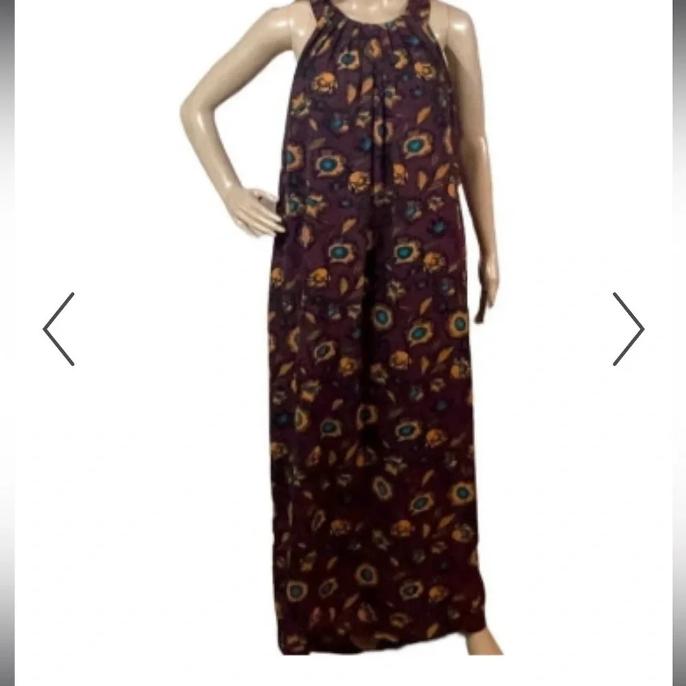 Women’s Everly Burgundy Floral Halter Maxi Dress, Small